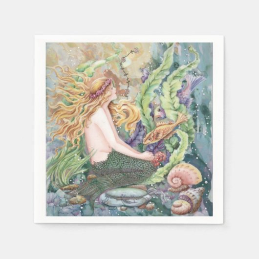 Blonde Mermaid Serviette (Vorderseite)
