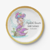 Blonde Mermaid unter der Sea Baby Dusche Pappteller (Vorderseite)