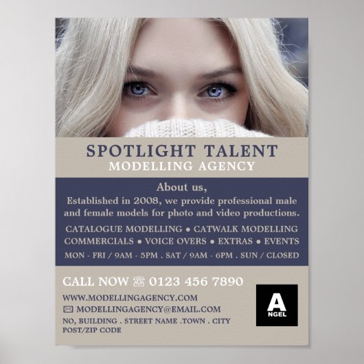 Blonde-Modell, Modellierungsagentur, Modell-Agent Poster (Vorne)