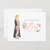 Blonde Mom zu einer Baby-Dusche einladen Postkarte (Vorne/Hinten)