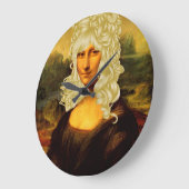 Blonde Mona Lisa Große Wanduhr (Winkel)