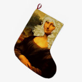 Blonde Mona Lisa Großer Weihnachtsstrumpf (Vorderansicht (hängend))