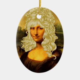 Blonde Mona Lisa Keramik Ornament