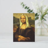 Blonde Mona Lisa Postkarte (Stehend Vorderseite)