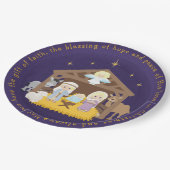 Blonde Nativity Scene Paper Plate Pappteller (Schrägansicht)