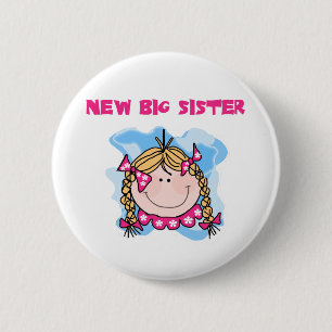Blonde neue große Schwester-T-Shirts und Geschenk Button