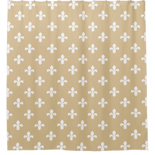 Blonde Neutral Fleur de Lys Duschvorhang (Vorderseite)