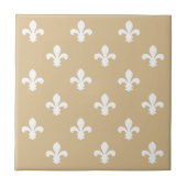 Blonde Neutral Fleur de Lys Fliese (Vorderseite)