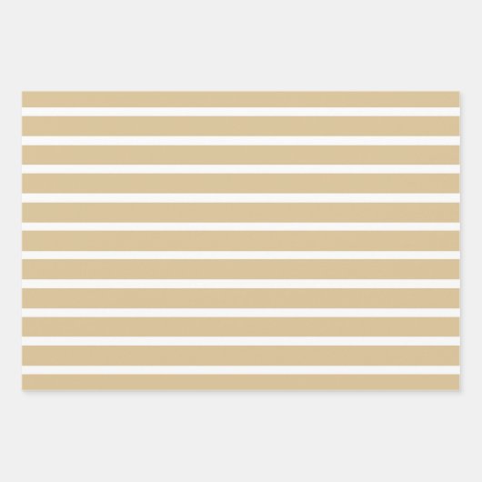 Blonde neutrale Streifen Geschenkpapier Set (Vorderseite 3)