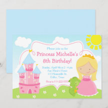 Blonde Niedliche Prinzessin und Dragon Birthday Pa