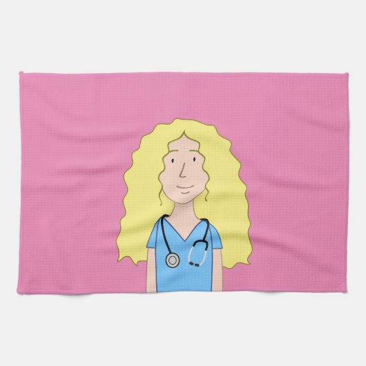 Blonde Nurse Geschirrtuch (Horizontal)