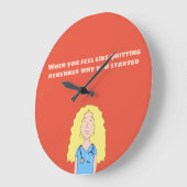 Blonde Nurse Große Wanduhr (Winkel)