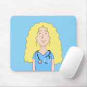 Blonde Nurse Mousepad (Mit Mouse)