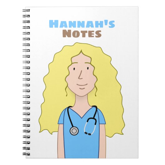 Blonde Nurse Notizblock (Vorderseite)