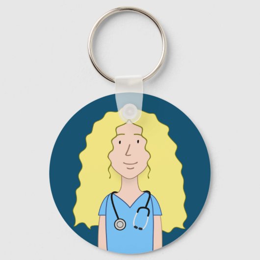 Blonde Nurse Schlüsselanhänger (Vorderseite)
