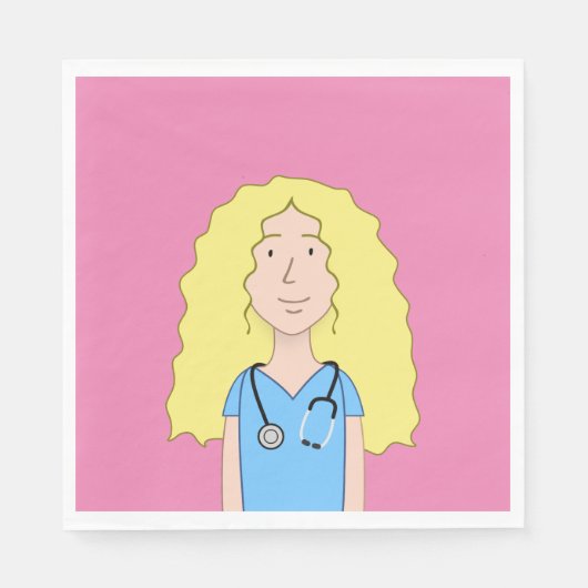 Blonde Nurse Serviette (Vorderseite)
