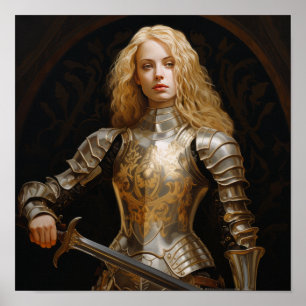 Blonde Paladin Poster - Jean of Arc Inspiriert War