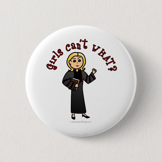 Blonde Pastor Girl Button (Vorderseite)