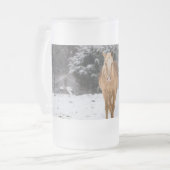 Blonde Pferdewanderung im Mattierten Schnee Glasbä Mattglas Bierglas (Vorderseite Links)