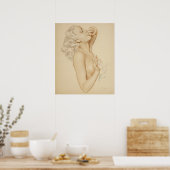Blonde Pin-Up Poster (Küche)