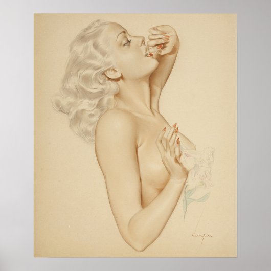 Blonde Pin-Up Poster (Vorne)