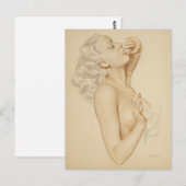 Blonde Pin-Up Postkarte (Vorne/Hinten)