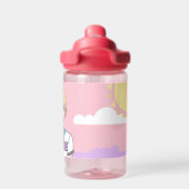 Blonde Pink Cartoon Girl School Student Trinkflasche (Rückseite)