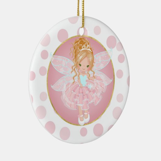 Blonde Pink Fairy Keramik Ornament (Rechts)