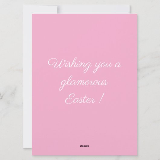 Blonde Pinup Pink Unterwäsche Ostereier Feiertagskarte (Rückseite)