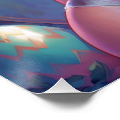 Blonde Pinup Pink Unterwäsche Ostereier Poster (Ecke)