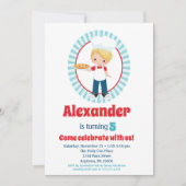 Blonde Pizza Party Boys Einladung Geburtstag (Vorderseite)