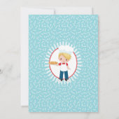 Blonde Pizza Party Boys Einladung Geburtstag (Rückseite)