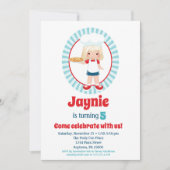 Blonde Pizza Party Girl - Pizza Geburtstag Einladung (Vorderseite)