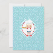 Blonde Pizza Party Girl - Pizza Geburtstag Einladung (Rückseite)