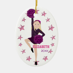 Blonde Pom Gruppe-personalisierte Keramikornament