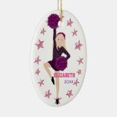 Blonde Pom Squad Personalisiert Keepake Ornament (Rechts)