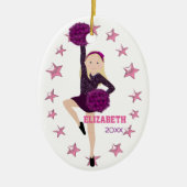 Blonde Pom Squad Personalisiert Keepake Ornament (Vorne)