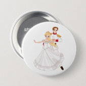 Blonde Princess and Charming Prince Fairytale Button (Vorne & Hinten)
