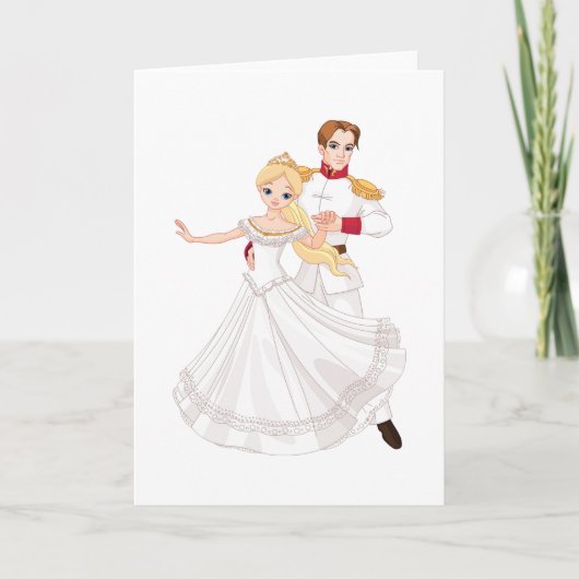 Blonde Princess and Charming Prince Fairytale Karte (Vorderseite)