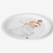 Blonde Princess and Charming Prince Fairytale Pappteller (Schrägansicht)
