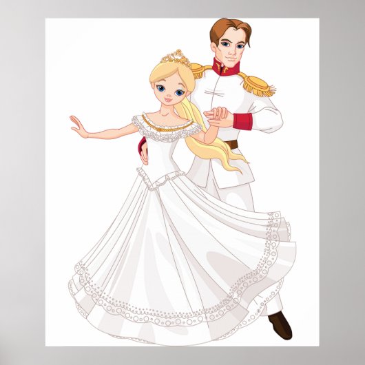 Blonde Princess and Charming Prince Fairytale Poster (Vorne)