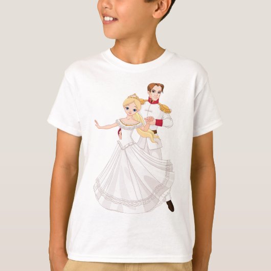Blonde Princess and Charming Prince Fairytale T-Shirt (Vorderseite)