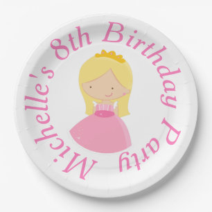 Blonde Princess and Dragon Birthday Party Pappteller