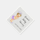 Blonde Princess Baby Girl Diamonds Lavender Serviette (Ecke)