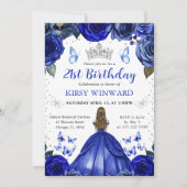 Blonde Princess Birthday Einladung (Vorderseite)