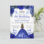 Blonde Princess Birthday Einladung (Stehend Vorderseite)