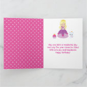 Blonde Princess mit Schloss & Regenbogengeburt Karte (Innenseite)