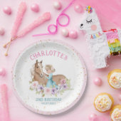 Blonde Princess und Brown Horse Geburtstag Pappteller (Party)