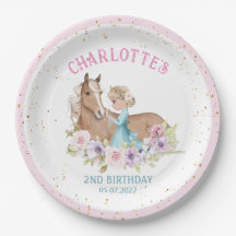 Blonde Princess und Brown Horse Geburtstag