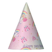 Blonde Princess und Unicorn Rainbow Birthday Partyhütchen (Links)